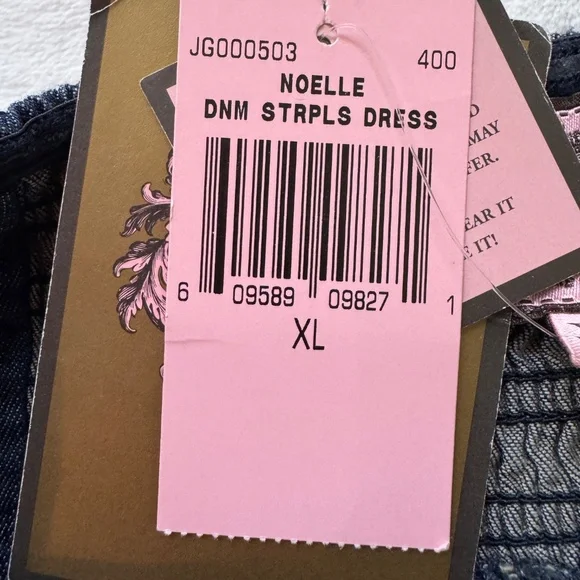 Juicy Couture Denim Strapless Dress Vintage Size XL - Picture 9 of 12